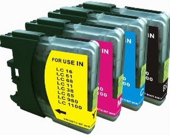 Brother Inkt cartridge LC-1100/980 BK/M/C/Y set van 4 pack