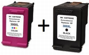 HP inkt cartridge 300 XL kleur en zwart (huismerk) 2x 20ml