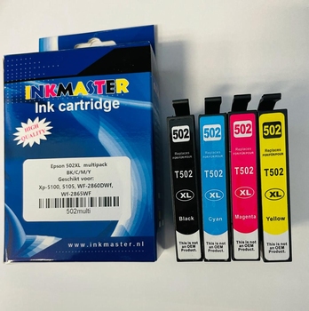 Inkt cartridge voor Epson 502XL set van 4 BK/C/M/Y