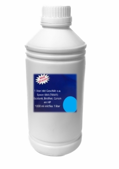 Losse inkt 1 liter (1000) ML Cyaan/blauw voor alle merken